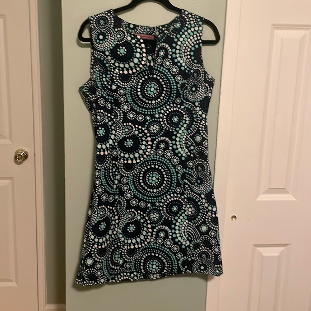 Vineyard Vines Navy, Light Blue & White Sleeveless Shift Dress